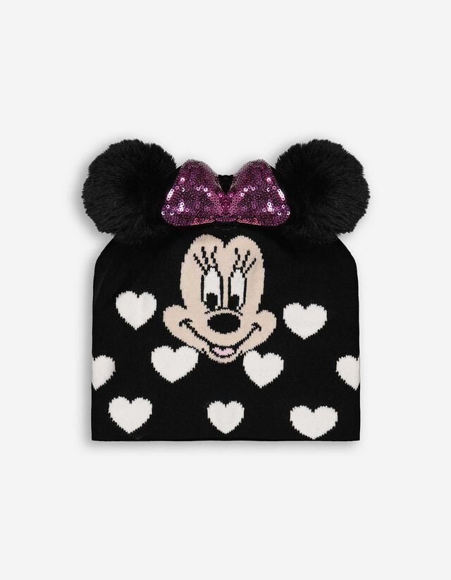 Muts met pompon - Minnie Mouse - zwart