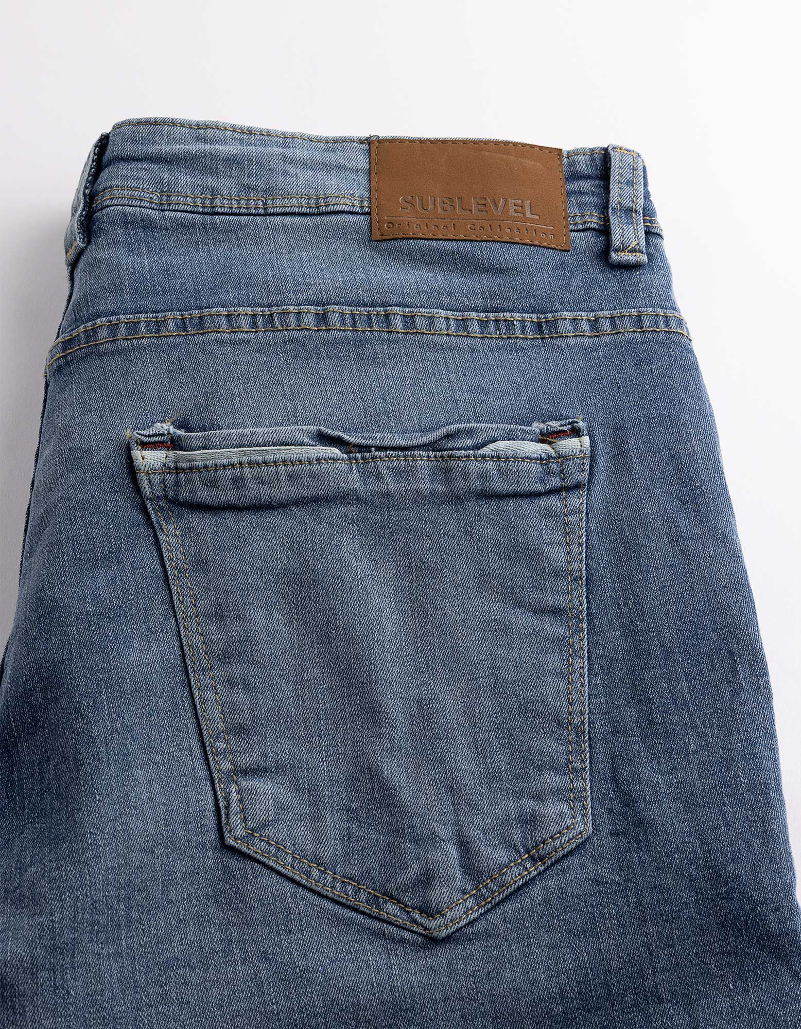 Jeansshorts - dark blue denim - Hellblau