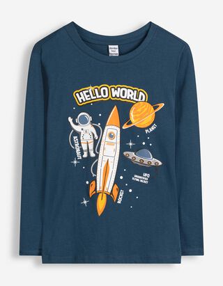 Longsleeve - Voorkantprint - Donkerblauw