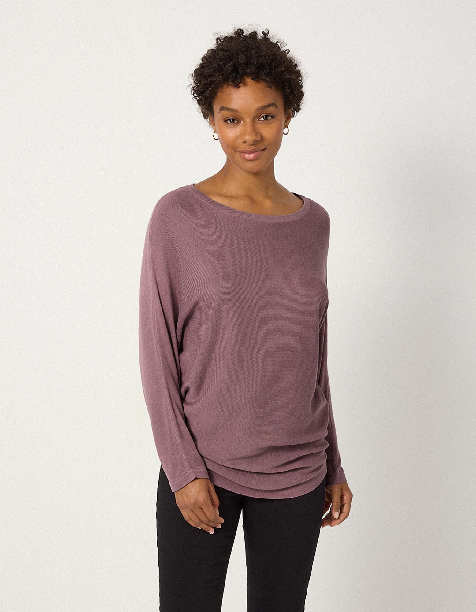 Strickpullover - Fledermaus&auml;rmel - Flieder