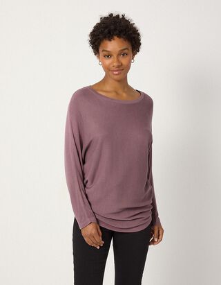 Strickpullover - Fledermaus&auml;rmel - Flieder