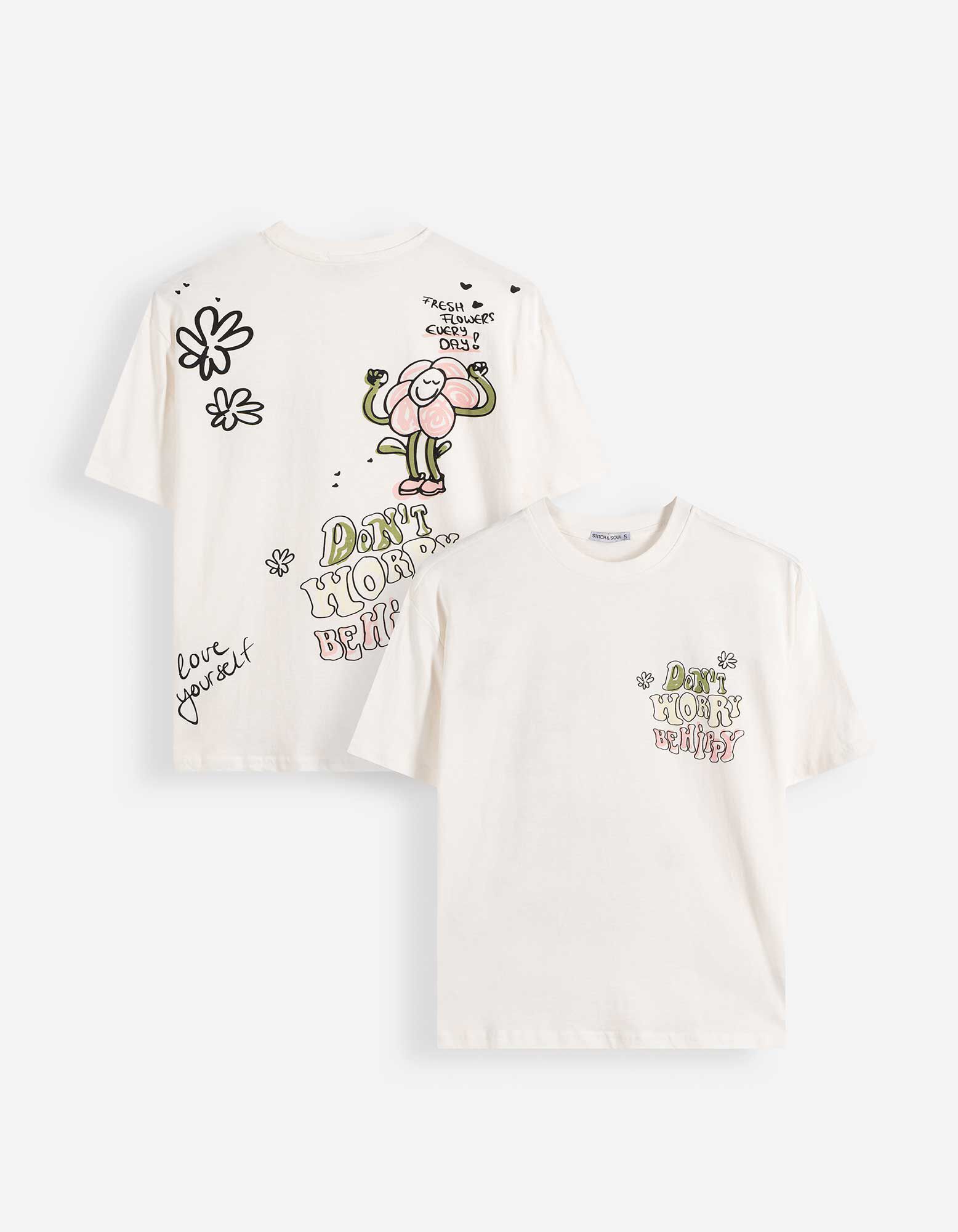 T-Shirt - Print - Wei&szlig;