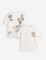 T-Shirt - Print - Wei&szlig;