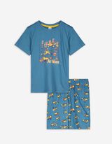 Pigiama completo (maglia + shorts) - Stampa - blu scuro