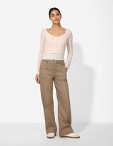 Langarmshirt - Double-Layer-Look - rosa