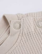 Langarmshirt - Waffelstruktur - weiß