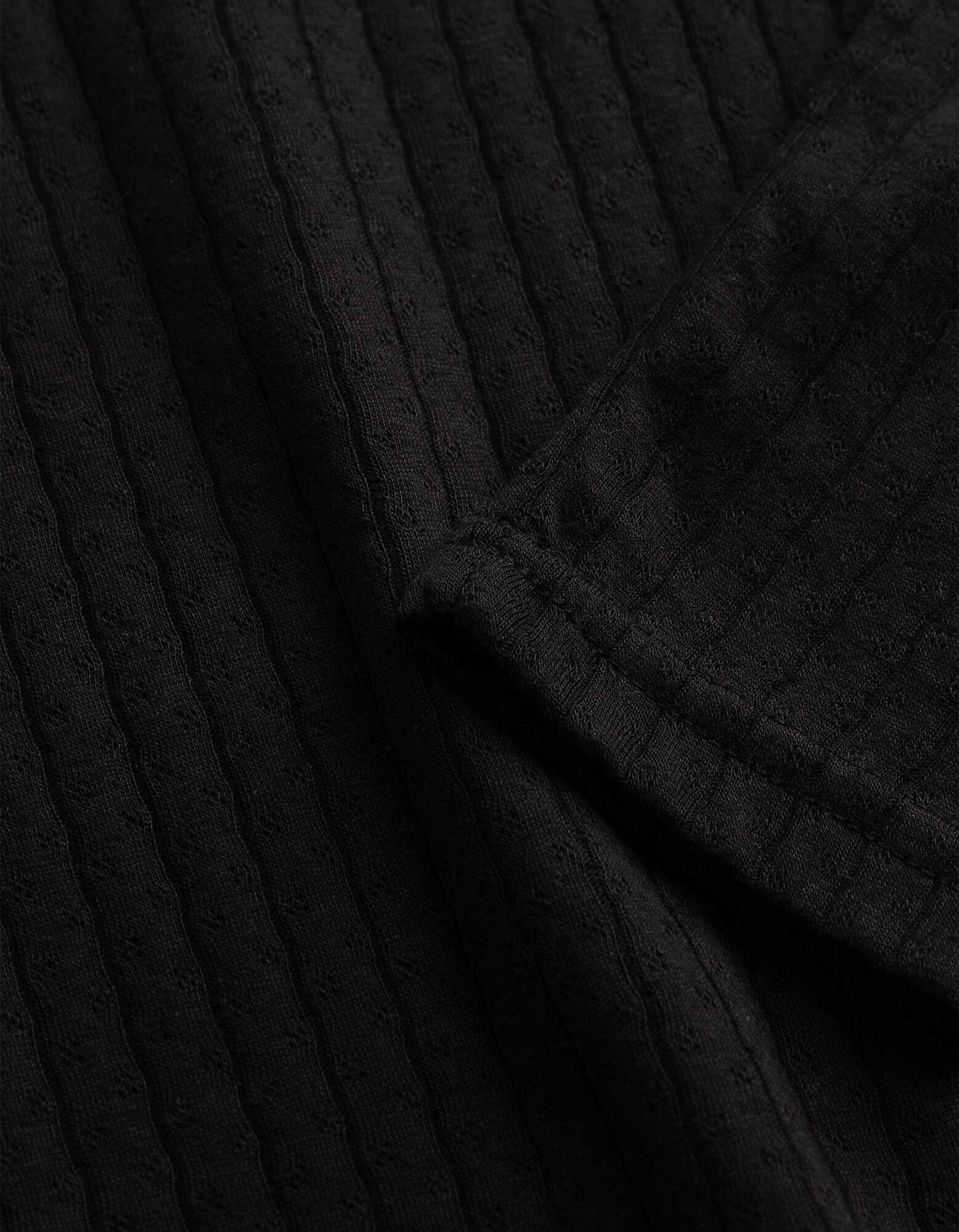 Langarmshirt - Labelpatch - Schwarz