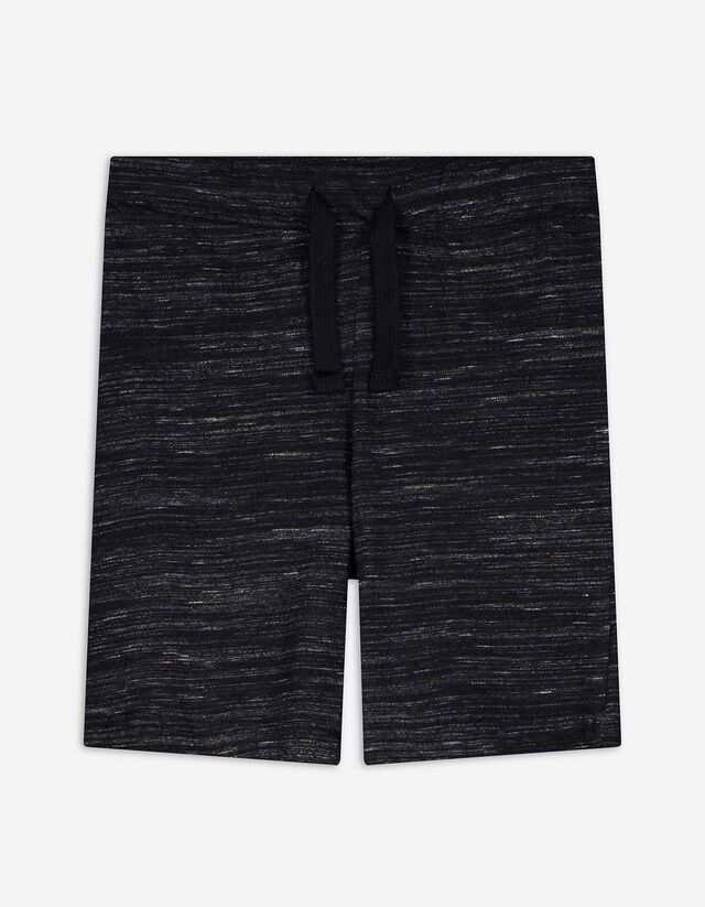 Shorts - Meliert - schwarz