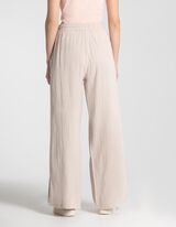 Hlače palazzo - Muslin - bez