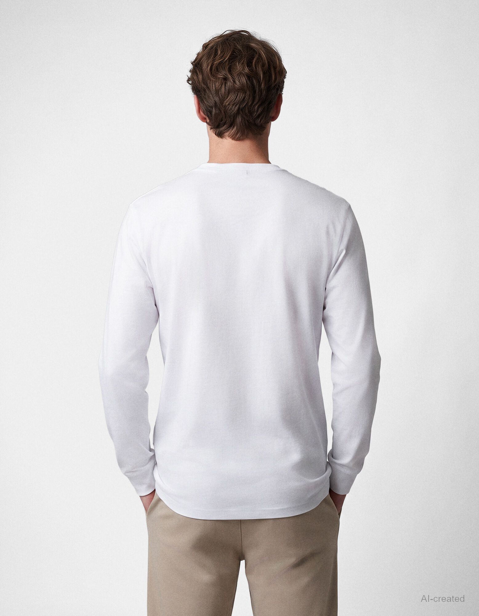 Tričko s dlh&yacute;mi ruk&aacute;vmi - Oversized Fit - biely