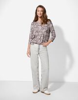 Tričko s dlouhým rukávem - Potisk - béžová