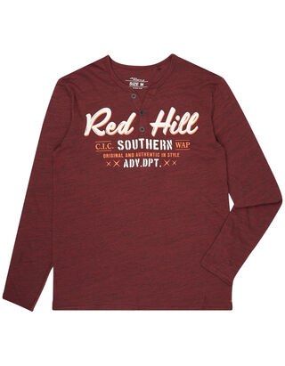 Herren Serafino-Shirt mit Message-Prints 