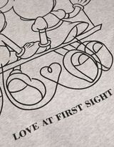 bluza z kapturem - Myszka Miki - jasny szary