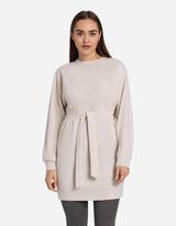 Rochie - Șnur la nivelul taliei - Bej