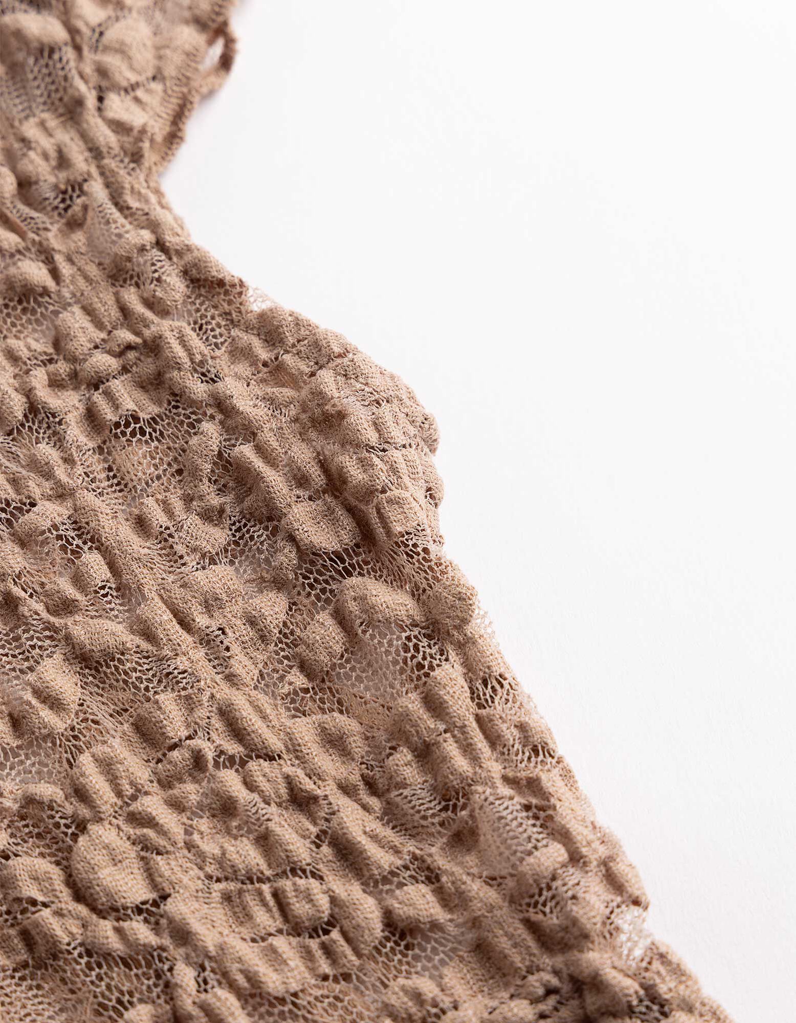 T-Shirt - Muschelsaum - Beige
