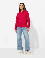 Veste molletonn&eacute;e - Capuche &agrave; cordon - Rouge