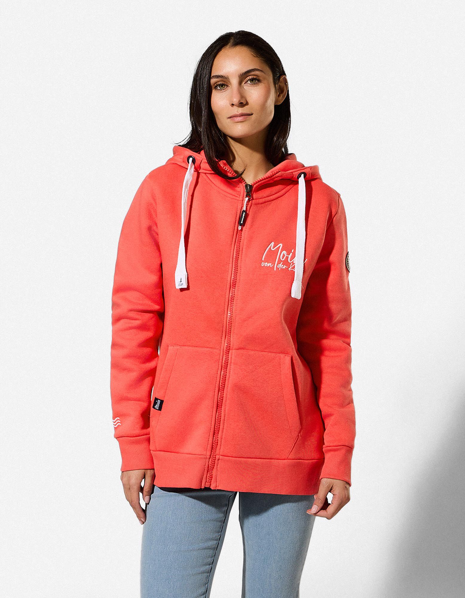 Veste molletonn&eacute;e - Broderie - orange
