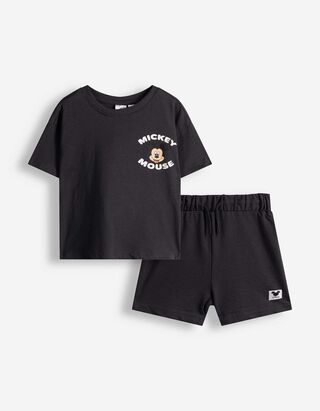 Souprava  tričko a kalhoty - Mickey Mouse - tmave seda