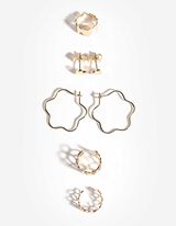 Naušnice za cijelo uho - 5 kom. u pakiranju - zlatna