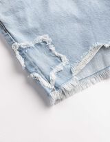 Jeansshorts - Herzen - hellblau