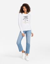 Mar&scaron;kinėliai ilgomis rankovėmis - Blizgus paveikslėlis - baltas