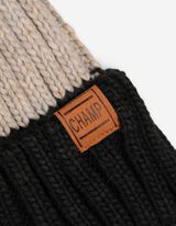 Pomponos sapka - Színes blokkolás - fekete