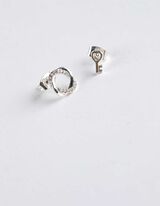 uhani - 6-delno pakiranje - srebrna