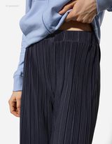 Pantaloni - Bandă elastică &icirc;n talie - Albastru inchis