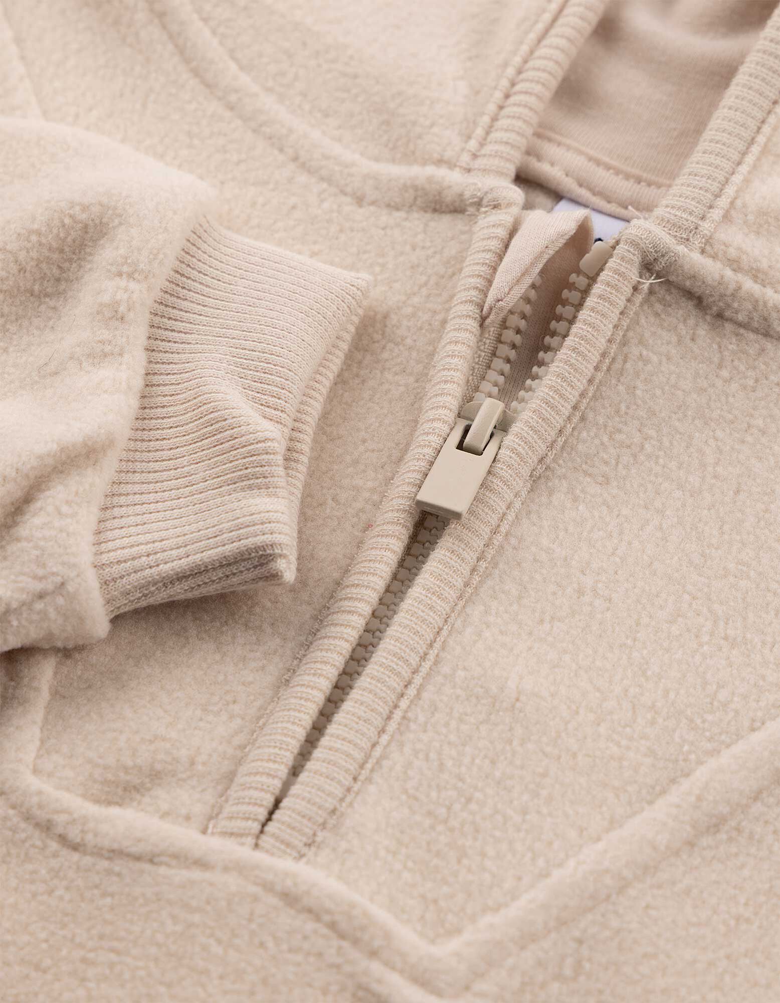 Ensemble sweat &agrave; capuche et pantalon - Maille polaire - beige
