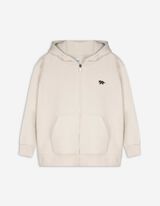 Sweatjacke - einfarbig - beige