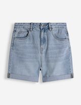 Jeansshorts - Mom Fit - hellblau