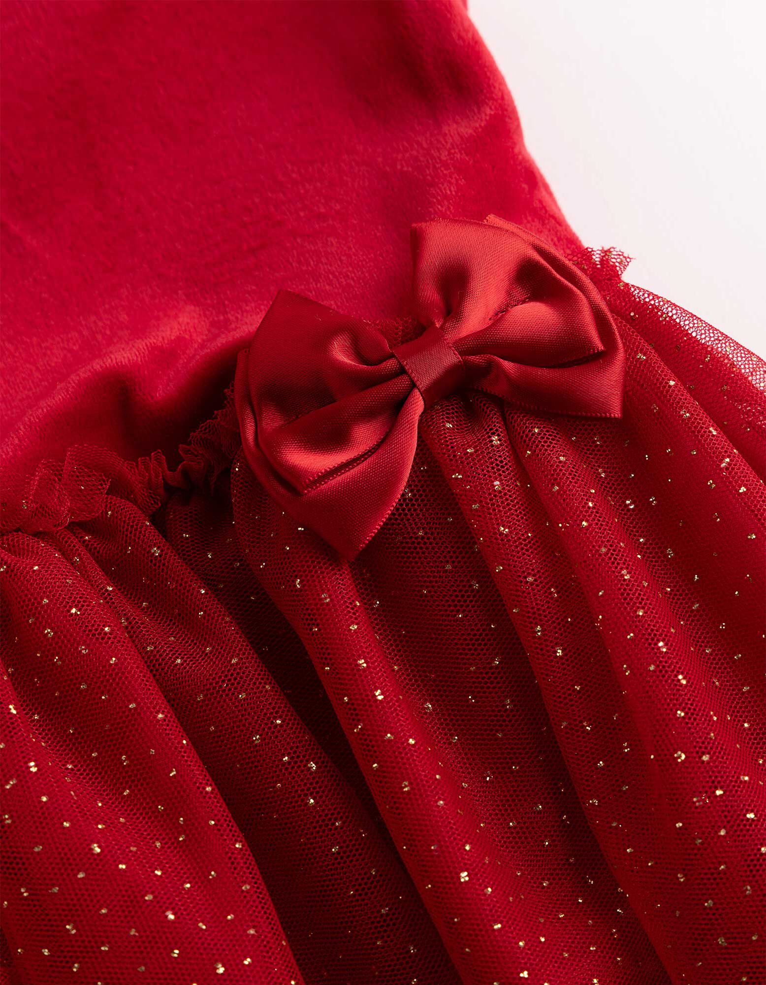 Kleid - Glitzerprint - Rot