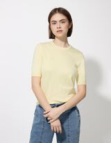 Trui - Korte mouwen - lichtgeel
