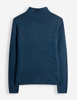 Strickpullover - Mockneck - Dunkelblau