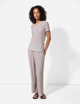 T-shirt - Plooien - beige