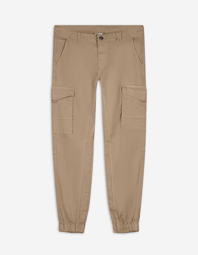 Cargo nohavice - Twill - tmavobezova