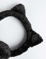 Ušné klapky - Plyš - cierna