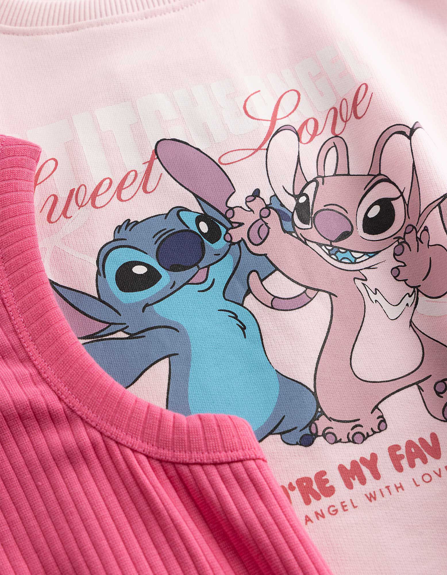 Set aus Shirt und Kleid - Lilo & Stitch - Pink