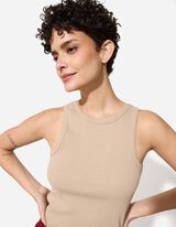 Top - Rippenstruktur - hellbraun