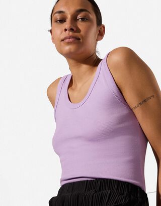 Top - Rippenstruktur - Pink