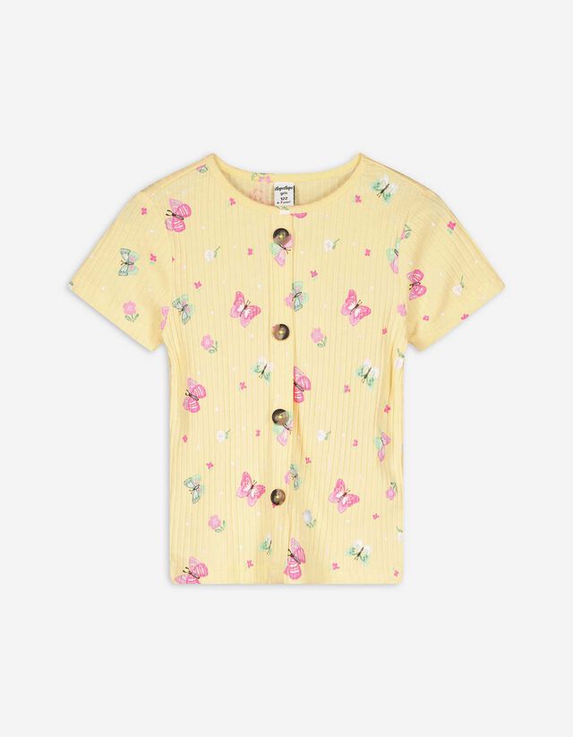 T-shirt - Abbottonatura - giallo chiaro