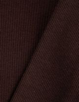 Majica - rebrasti materijal - tamno-braon