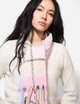 Schal - Karomuster - weiß