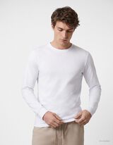 Tričko s dlh&yacute;mi ruk&aacute;vmi - Oversized Fit - biely