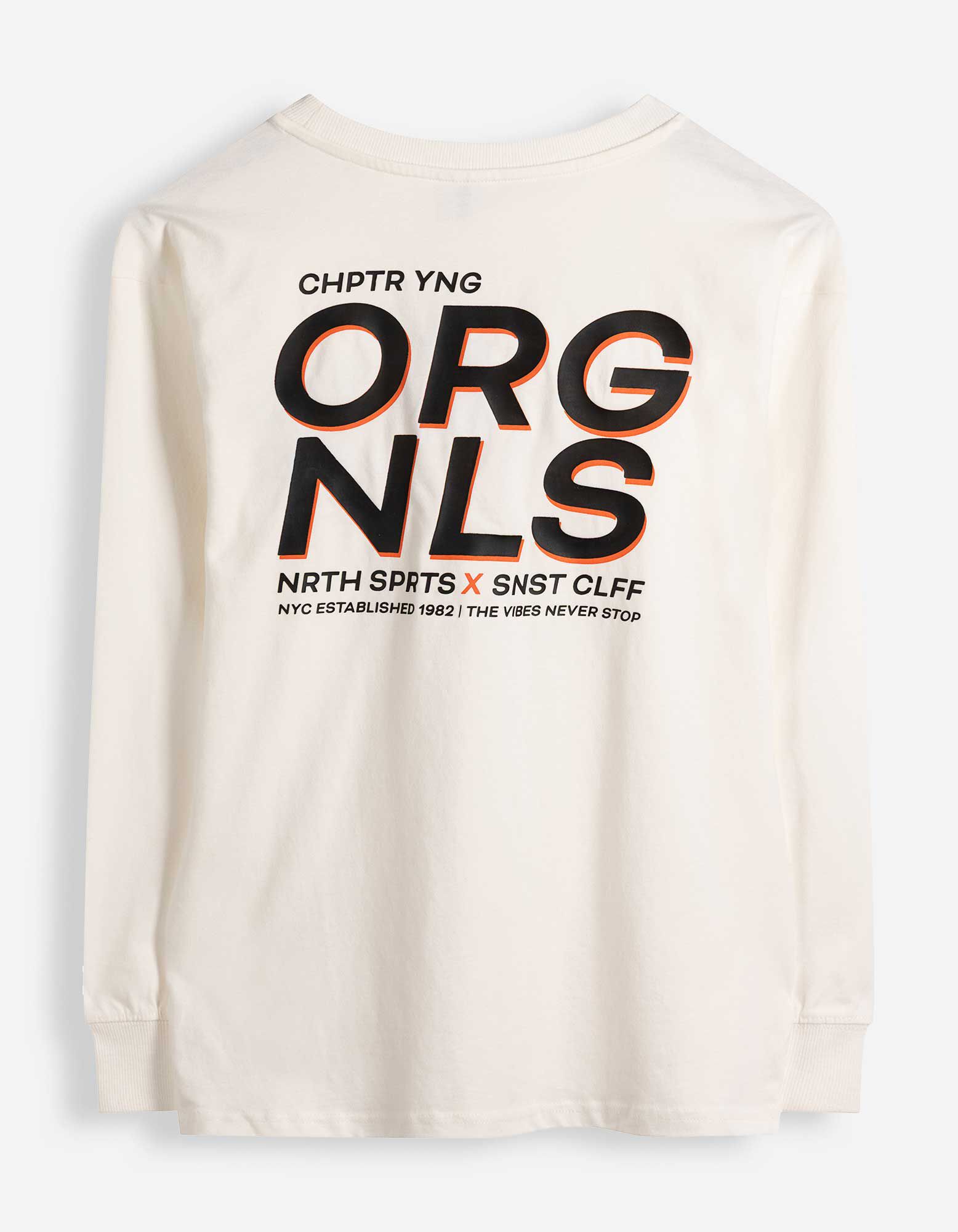 T-shirt &agrave; manches longues - Coupe oversize - Blanc cass&eacute;
