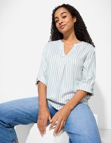 Bluse - Dreiviertelärmel - grün