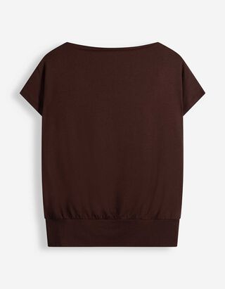 T-Shirt - Viskose-Mix - Dunkelbraun