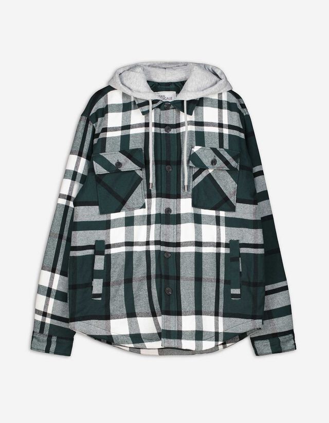 Hemdjacke - Oversized Fit - dunkelgrün