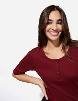 Tričko - Rebrovan&aacute; &scaron;trukt&uacute;ra - tmavocervena