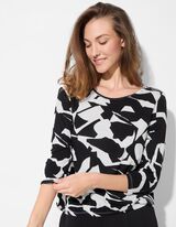 Langarmshirt - Allover-Print - schwarz